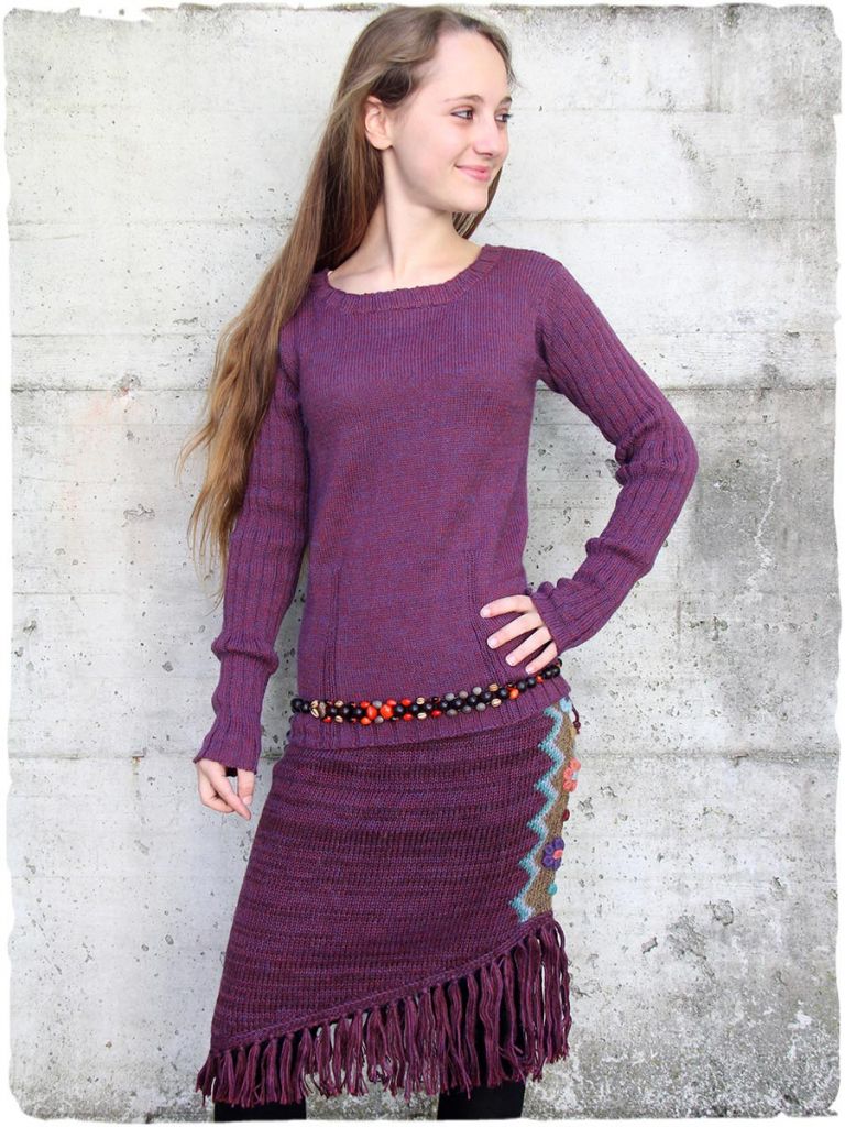 Apache wool knit skirt - Alpaca wool skirts - La Mamita