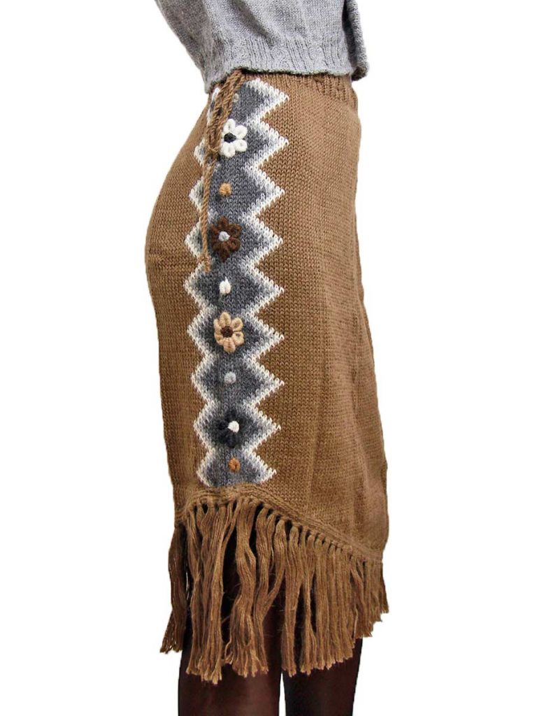 Apache wool knit skirt - Alpaca wool skirts - La Mamita