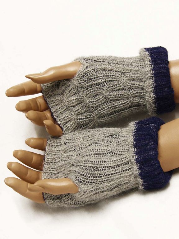 Fingerless wool gloves Atena - Winter fingerless gloves - La Mamita